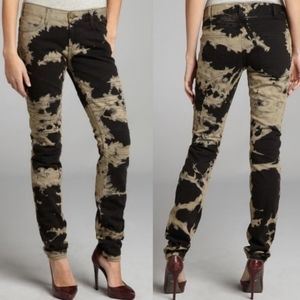 Current/Elliott Cloud Tie Dye Moto Skinny Jeans